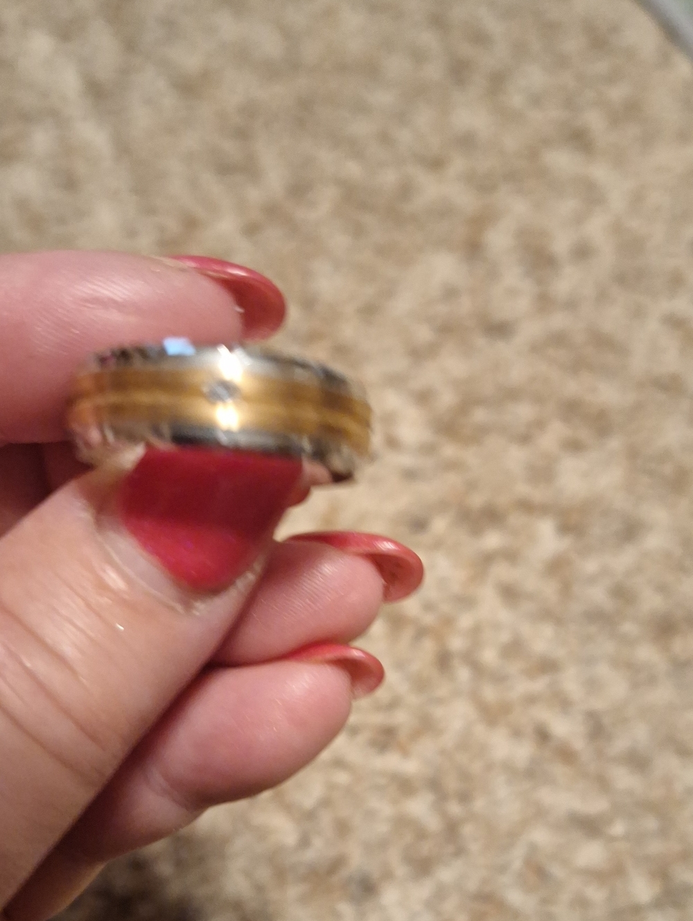 Gold and Silver Tone Decorative Ring Size 13